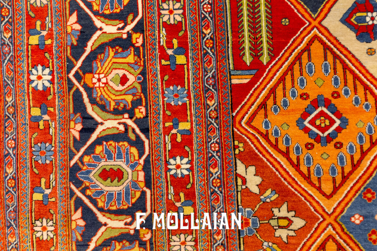 Kashan Mohtasham Rug Highly Unique n°:669436